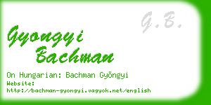 gyongyi bachman business card